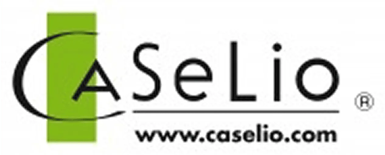 Logo der Marke Caselio mit grünem vertikalem Balken hinter dem Buchstaben C und der Website-URL www.caselio.com darunter.