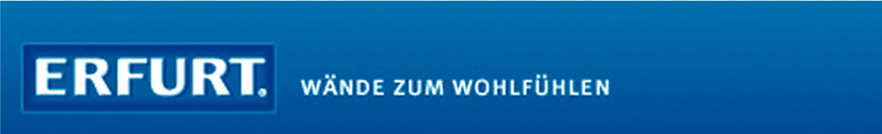 Logo mit dem Text ERFURT. WÄNDE ZUM WOHLFÜHLEN auf blauem Hintergrund.