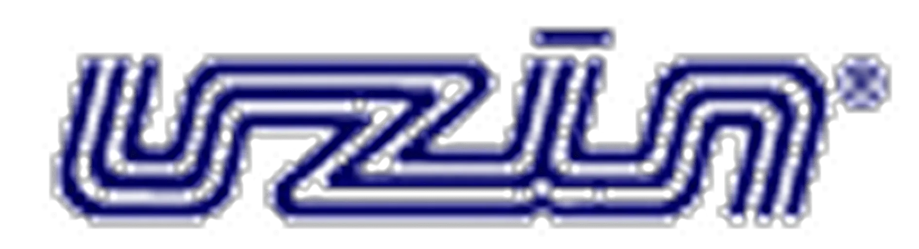 Logo des Schriftzugs 'uzin' mit stilisierten blauen und weißen Linien und einem Stern über dem letzten Buchstaben.