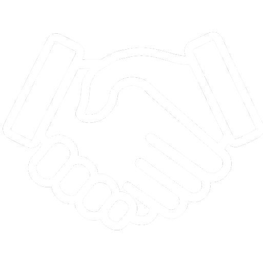 Symbolische Darstellung eines Handschlags zwischen zwei Personen.