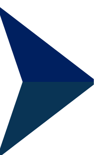 Blauer, stilisierter Pfeil, der nach rechts zeigt.